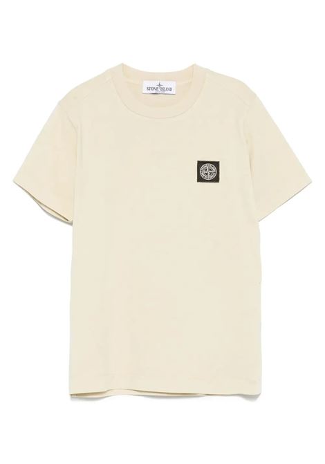 T-Shirt Sabbia Con Patch Logo STONE ISLAND JUNIOR | K1S162100002-S0047V0095